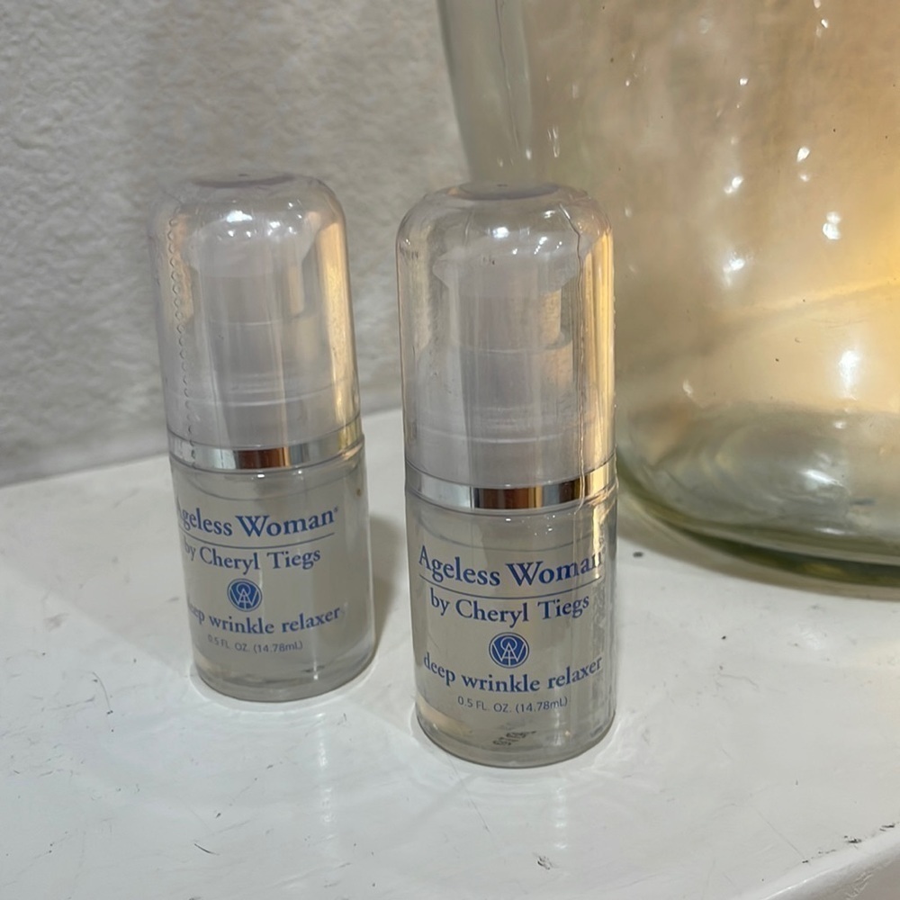 Ageless Woman by Cheryl Tiegs Deep Wrinkle Relaxer Serum Duo 0.5 oz NEW